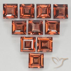 Pedras preciosas de Granada Piropo Vermelho brilhante natural de 4.07 ct, Quadrado, VVS-VS