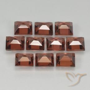 Pedras preciosas de Granada Piropo Vermelho brilhante natural de 4.07 ct, Quadrado, VVS-VS