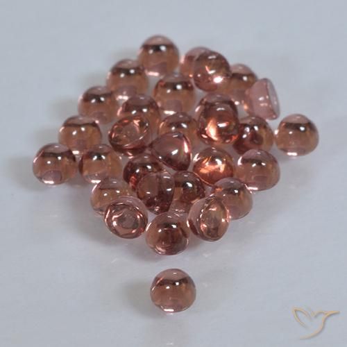 Pedras preciosas de Granada Piropo laranja avermelhado natural de 2.00 ct, Redondo, Transparente