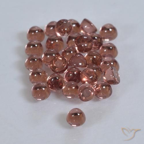 Pedras preciosas de Granada Piropo laranja avermelhado natural de 2.00 ct, Redondo, Transparente