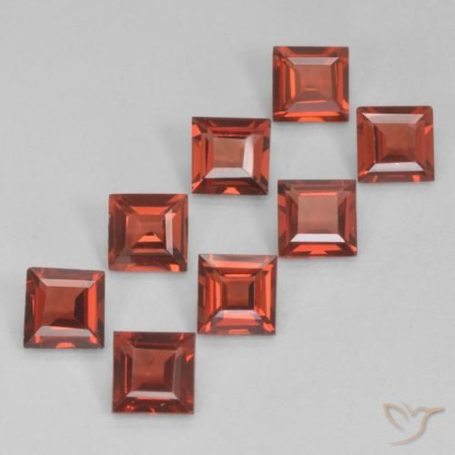 Pedras preciosas de Granada Piropo Sangria Tinto natural de 2.94 ct, Quadrado, VVS-VS