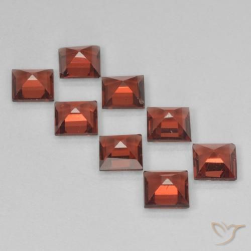 Pedras preciosas de Granada Piropo Sangria Tinto natural de 2.94 ct, Quadrado, VVS-VS