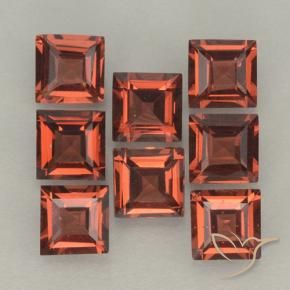 Pedras preciosas de Granada Piropo vermelho médio natural de 3.28 ct, Quadrado, VVS-VS