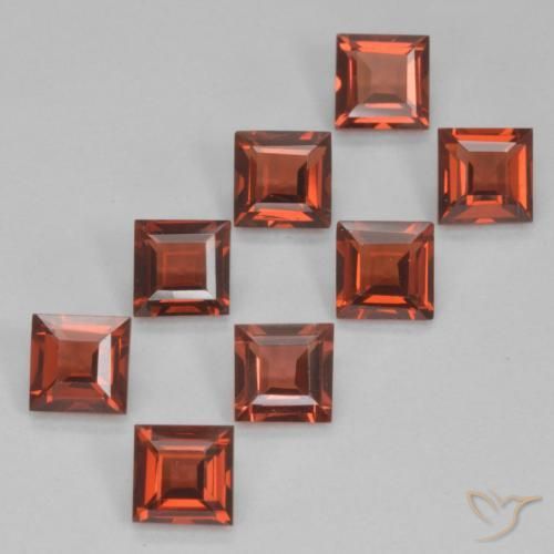 Pedras preciosas de Granada Piropo Vermelho escarlate natural de 3.50 ct, Quadrado, VVS-VS