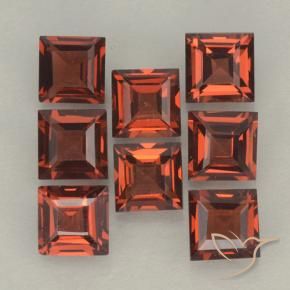 Pedras preciosas de Granada Piropo Vermelho escarlate natural de 3.52 ct, Quadrado, VVS-VS