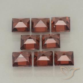 Pedras preciosas de Granada Piropo Vermelho escarlate natural de 3.52 ct, Quadrado, VVS-VS
