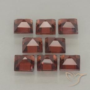 Pedras preciosas de Granada Piropo Vermelho escarlate natural de 3.67 ct, Quadrado, VVS-VS