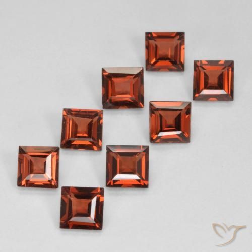 Pedras preciosas de Granada Piropo Vermelho escuro natural de 3.22 ct, Quadrado, VVS-VS