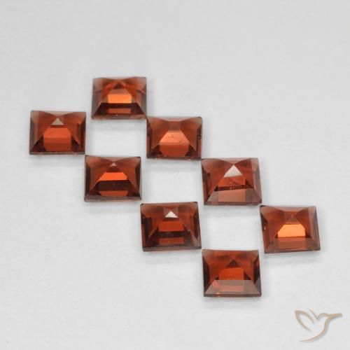 Pedras preciosas de Granada Piropo Vermelho escuro natural de 3.22 ct, Quadrado, VVS-VS