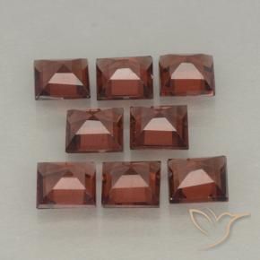 Pedras preciosas de Granada Piropo Vermelho escarlate natural de 3.22 ct, Quadrado, VVS-VS