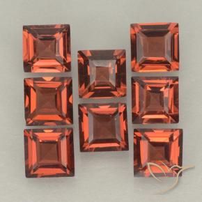 Pedras preciosas de Granada Piropo vermelho médio natural de 3.42 ct, Quadrado, VVS-VS
