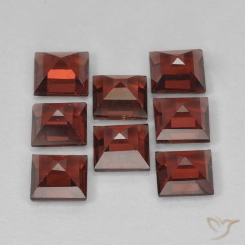 Pedras preciosas de Granada Piropo Vermelho Escarlate Profundo natural de 3.47 ct, Quadrado, VVS-VS