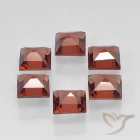 Pedras preciosas de Granada Piropo Vermelho brilhante natural de 2.54 ct, Quadrado, VVS-VS