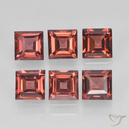 2.62ctw Natural Vermelho escarlate Granada Piropo, Quadrado, VVS-VS
