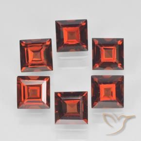 Pedras preciosas de Granada Piropo Vermelho brilhante natural de 2.74 ct, Quadrado, VVS-VS