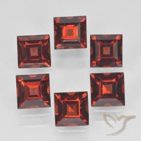 Pedras preciosas de Granada Piropo vermelho médio natural de 2.96 ct, Quadrado, VVS-VS