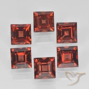 Pedras preciosas de Granada Piropo vermelho médio natural de 2.84 ct, Quadrado, VVS-VS