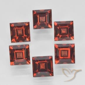 Pedras preciosas de Granada Piropo groselha vermelha natural de 3.10 ct, Quadrado, VVS-VS