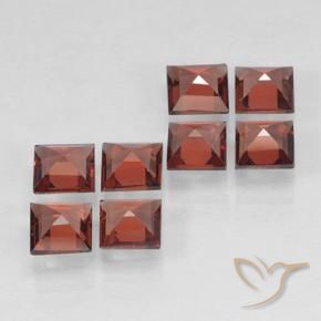 Pedras preciosas de Granada Piropo vermelho médio natural de 2.98 ct, Quadrado, VVS-VS