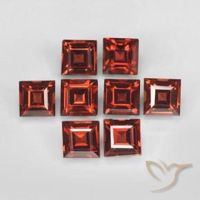 Pedras preciosas de Granada Piropo vermelho médio natural de 3.56 ct, Quadrado, VVS-VS