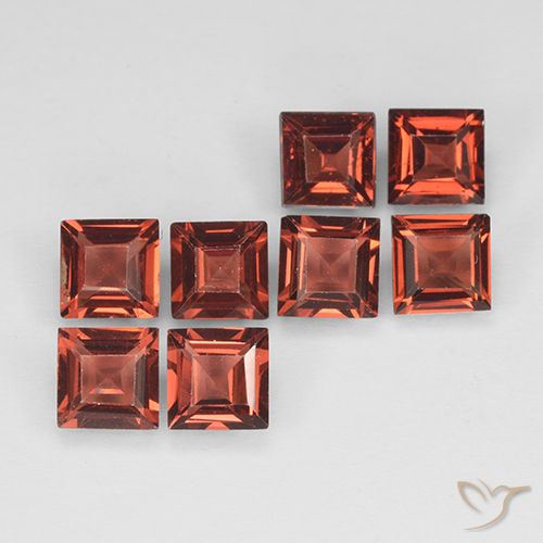 3.18ctw Natural Vermelho escarlate Granada Piropo, Quadrado, VVS-VS