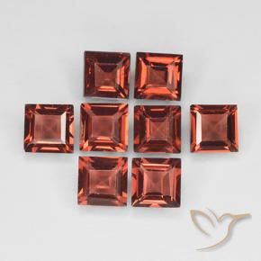 Pedras preciosas de Granada Piropo Vermelho escarlate natural de 3.18 ct, Quadrado, VVS-VS
