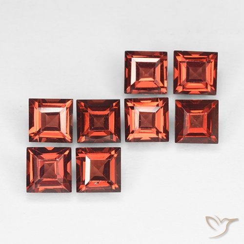 3.54ctw Natural vermelho médio Granada Piropo, Quadrado, VVS-VS