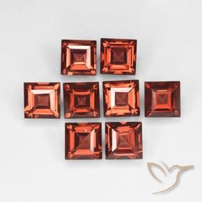 Pedras preciosas de Granada Piropo vermelho médio natural de 3.54 ct, Quadrado, VVS-VS