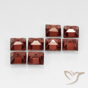Pedras preciosas de Granada Piropo vermelho médio natural de 3.54 ct, Quadrado, VVS-VS