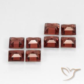 Pedras preciosas de Granada Piropo Tijolo vermelho natural de 3.25 ct, Quadrado, VVS-VS