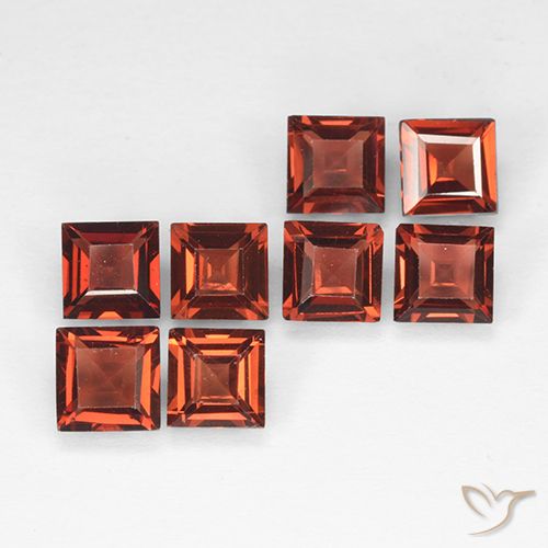 2.93ctw Natural Tijolo vermelho Granada Piropo, Quadrado, VVS-VS
