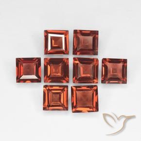Pedras preciosas de Granada Piropo Tijolo vermelho natural de 2.93 ct, Quadrado, VVS-VS