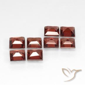 Pedras preciosas de Granada Piropo Tijolo vermelho natural de 2.93 ct, Quadrado, VVS-VS