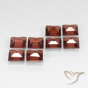 Pedras preciosas de Granada Piropo Tijolo vermelho natural de 3.14 ct, Quadrado, VVS-VS