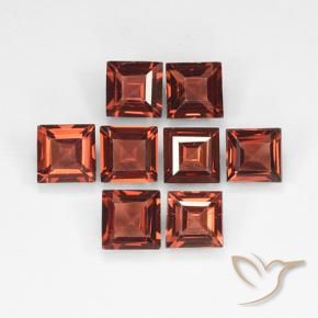 Pedras preciosas de Granada Piropo Vermelho escuro natural de 3.05 ct, Quadrado, VVS-VS