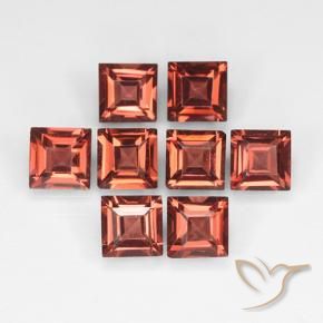 Pedras preciosas de Granada Piropo Tijolo vermelho natural de 3.42 ct, Quadrado, VVS-VS
