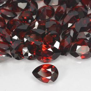 Granada Piropo Vermelho Sangue Profundo Natural 0.86ct, Formato de pêra, VVS
