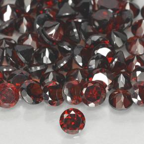 Granada Piropo Vermelho escuro Natural 0.36ct, Redondo, VVS-VS
