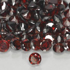 Granada Piropo Vermelho escuro Natural 0.36ct, Redondo, VVS-VS