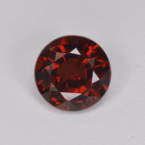 Granada piropo vermelho natural 1,58ct, corte redondo, VS