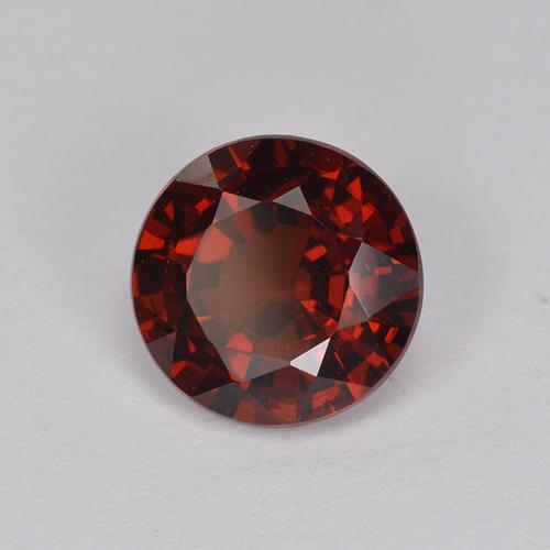 Granada piropo vermelho natural 1,58ct, corte redondo, VS