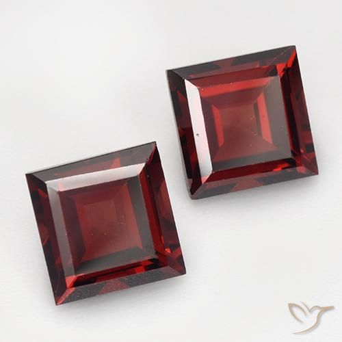 Pedras preciosas de Granada Piropo Vermelho escuro natural de 4.37 ct, Quadrado, VVS-VS