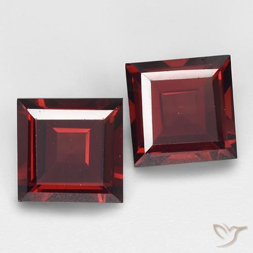 Pedras preciosas de Granada Piropo Vermelho escuro natural de 4.10 ct, Quadrado, VVS-VS
