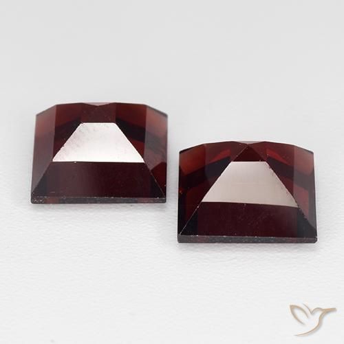 Pedras preciosas de Granada Piropo Vermelho escuro natural de 4.24 ct, Quadrado, VVS-VS