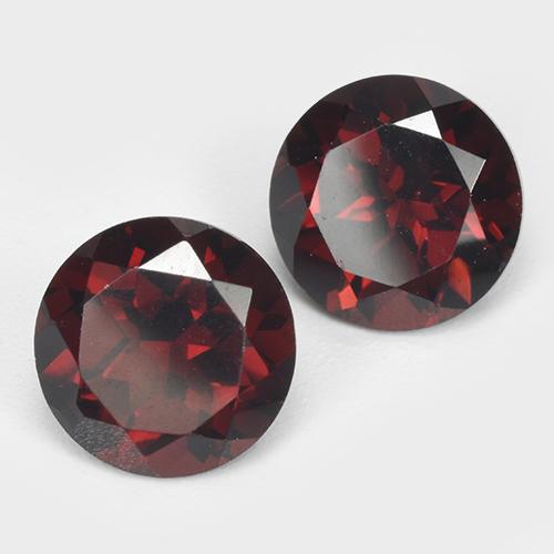 Pedras preciosas de granada piropo vermelho escuro natural de 3,44 ct, corte redondo, VVS-VS