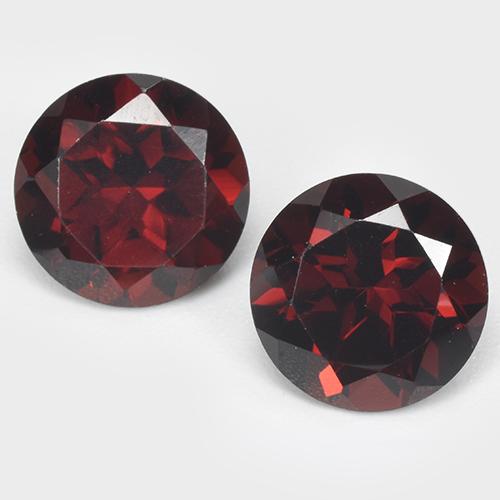 Pedras preciosas de granada piropo vermelho escuro natural de 3,44 ct, corte redondo, VVS-VS