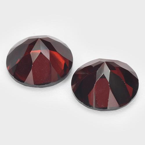 Pedras preciosas de granada piropo vermelho escuro natural de 3,44 ct, corte redondo, VVS-VS