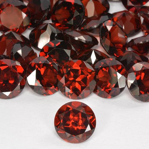 Granada Piropo Vermelho escuro Natural 1.65ct, Redondo, VVS-VS