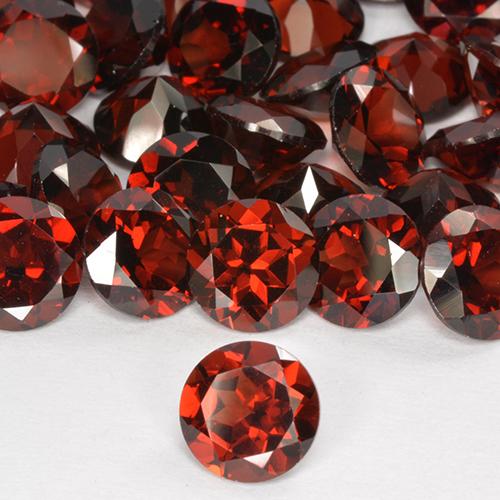 Granada Piropo Vermelho escuro Natural 1.65ct, Redondo, VVS-VS