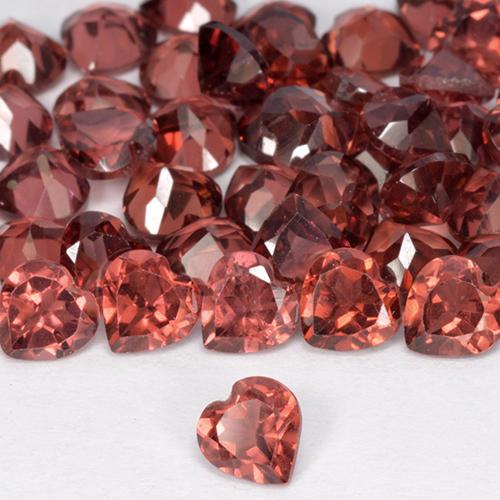 Granada Piropo Vermelho escuro Natural 0.31ct, Coração, VVS-VS